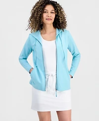 Style & Co Petite Zip-Front Long-Sleeve Hoodie, Created for Macy's