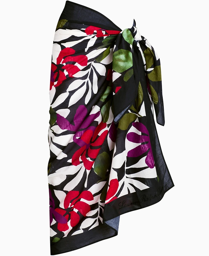 Lauren Ralph Lauren Women's Printed Border Swim Pareo Cover-Up Skirt