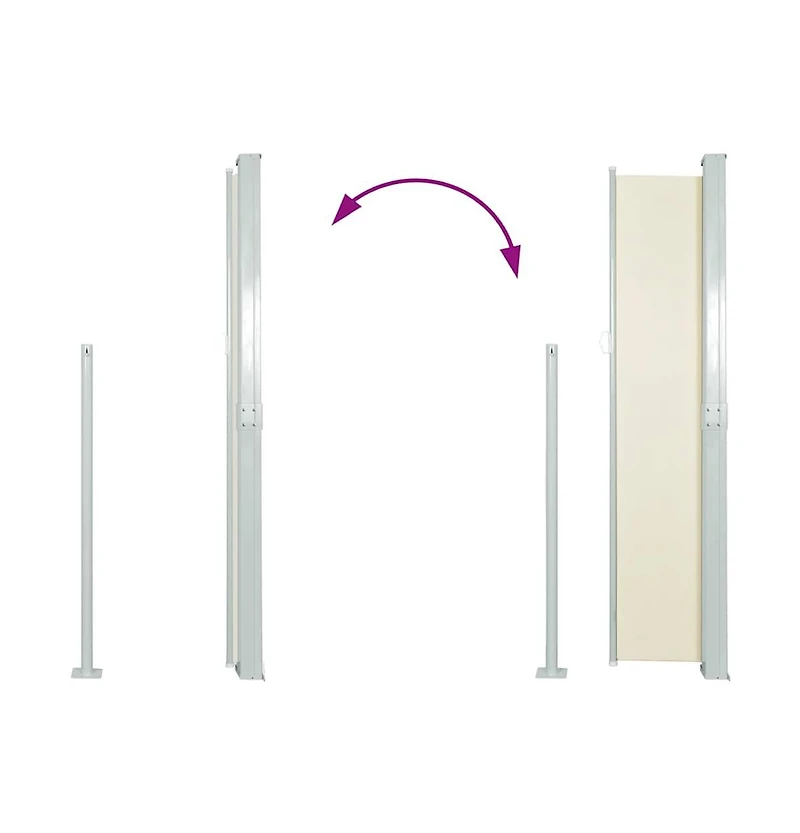 Retractable Side Awning 55.1"x118.1" Cream