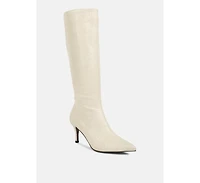 Uptown Pointed Mid Heel Calf Boots