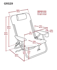 Camp & Go 2 x 2 x 3 ft Slate Lace Up Backpack Chair