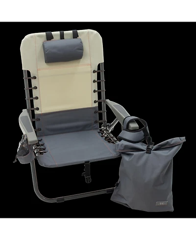 Camp & Go 2 x 2 x 3 ft Slate Lace Up Removable Backpack Chair