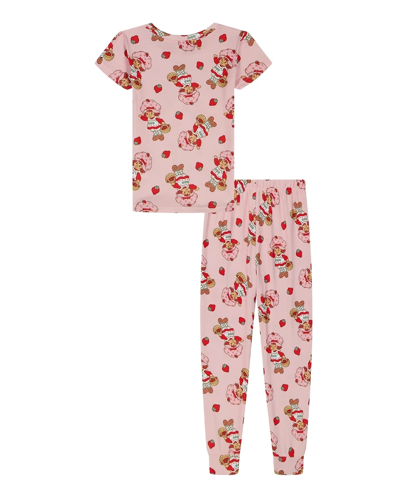 Strawberry Shortcake Girls' 4-10 Berry Cute Top and Pants, 2-Piece Pajama Set