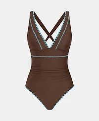 Cupshe Women's Cross Back Scoop One Piece Swimsuit