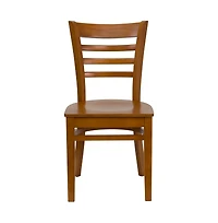 Emma+Oliver 2 Pack Ladder Back Wooden Restaurant Chair