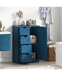 Volenca Freestanding Indoor Wood Storage Cabinet with 4 Drawers