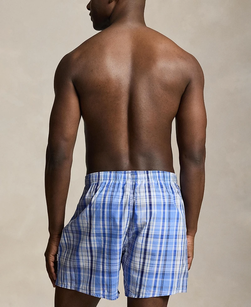 Polo Ralph Lauren Men's Single-Button Fly Woven Boxers, 3-Pack Set