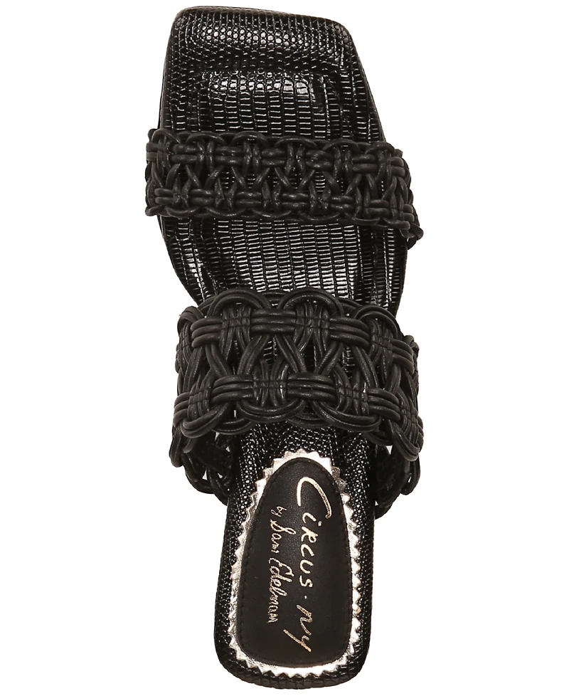Circus Ny by Sam Edelman Women's Clover Woven Kitten-Heel Slide Sandals