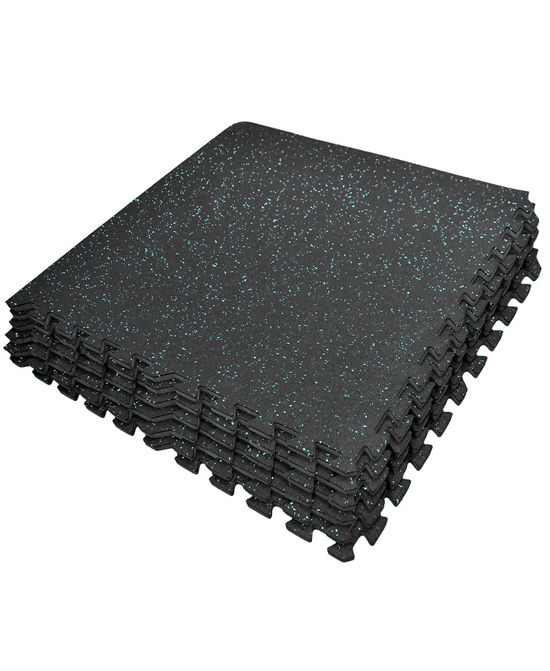 Sorbus 6 Interlocking Gym Floor Mat - 1/2" Thick Rubber Top High-Density Eva Foam (24 Sq Ft) - for Yoga, Heavy Exercise Equipment