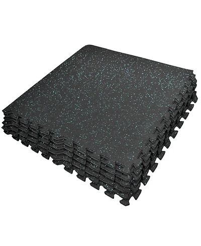 Sorbus 6 Interlocking Gym Floor Mat - 1/2" Thick Rubber Top High-Density Eva Foam (24 Sq Ft) - for Yoga, Heavy Exercise Equipment