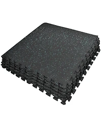 Sorbus 6 Interlocking Gym Floor Mat - 1/2" Thick Rubber Top High-Density Eva Foam (24 Sq Ft) - for Yoga, Heavy Exercise Equipment
