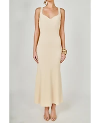 endless rose Women's Sweetheart Neckline Knit Maxi