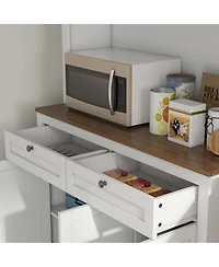 Homcom 71" Tall Kitchen Pantry Storage Cabinet with Microwave Sd,