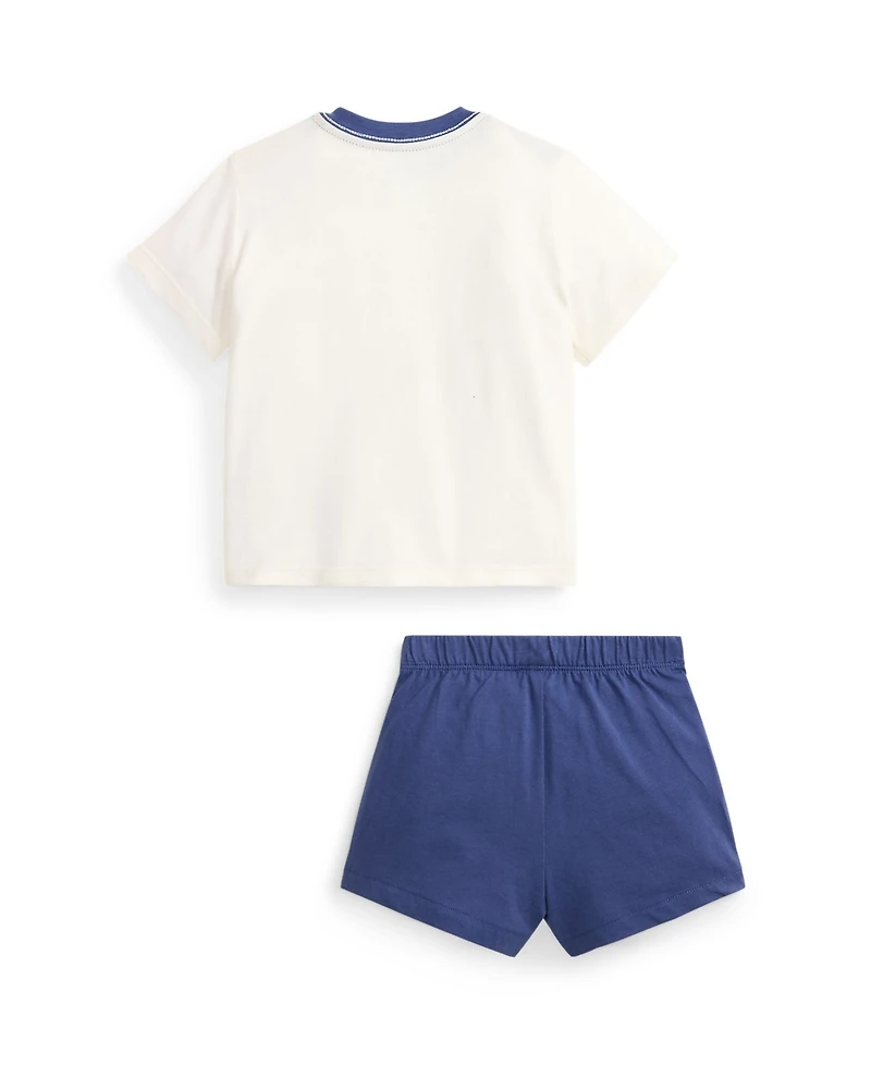 Polo Ralph Lauren Baby Boys' Bear Crewneck T-Shirt and Shorts, 2-Piece Set