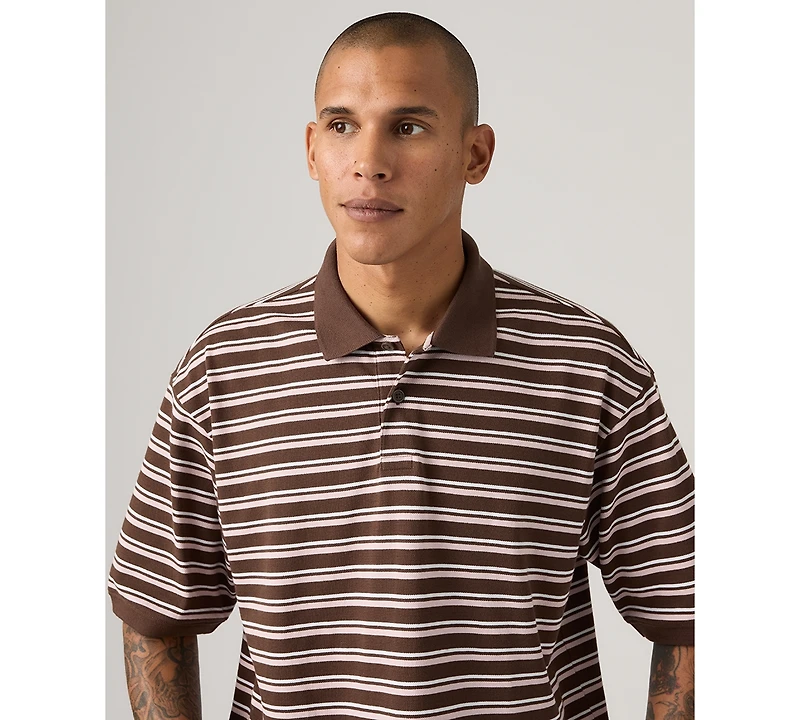 Levi's Men's Boxy Striped Collared Polo Shirt