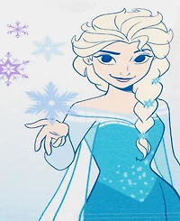 Frozen Girls' Toddler 2T-4T Graphic Print Tops, Shorts, and Pants, 4-Piece Pajama Set