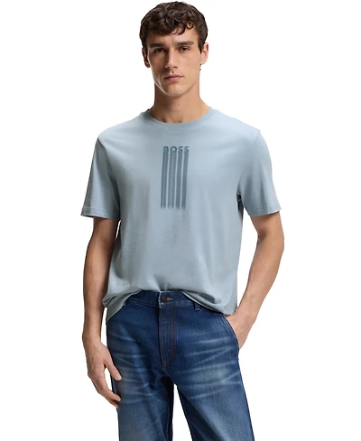 Boss by Hugo Men's Cotton-Jersey Logo Artwork T-Shirt