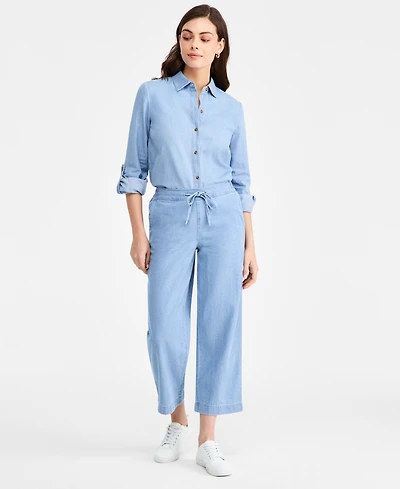 Jones New York Women's Wide Leg Scallop Hem Pants