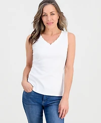 Style & Co Petite Scalloped V-Neck Tank Top, Macy's Exclusive