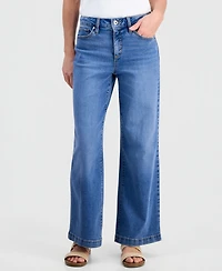 Style & Co Petite High-Rise Wide-Leg Jeans, Macy's Exclusive