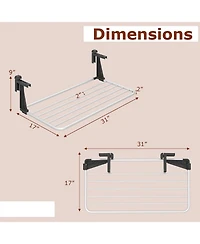 Ecooso Portable Aluminum Clothes Drying Rack Towel Stand with Adjustable Foldable Brackets