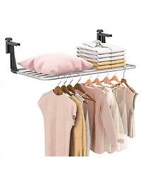 Ecooso Portable Aluminum Clothes Drying Rack Towel Stand with Adjustable Foldable Brackets