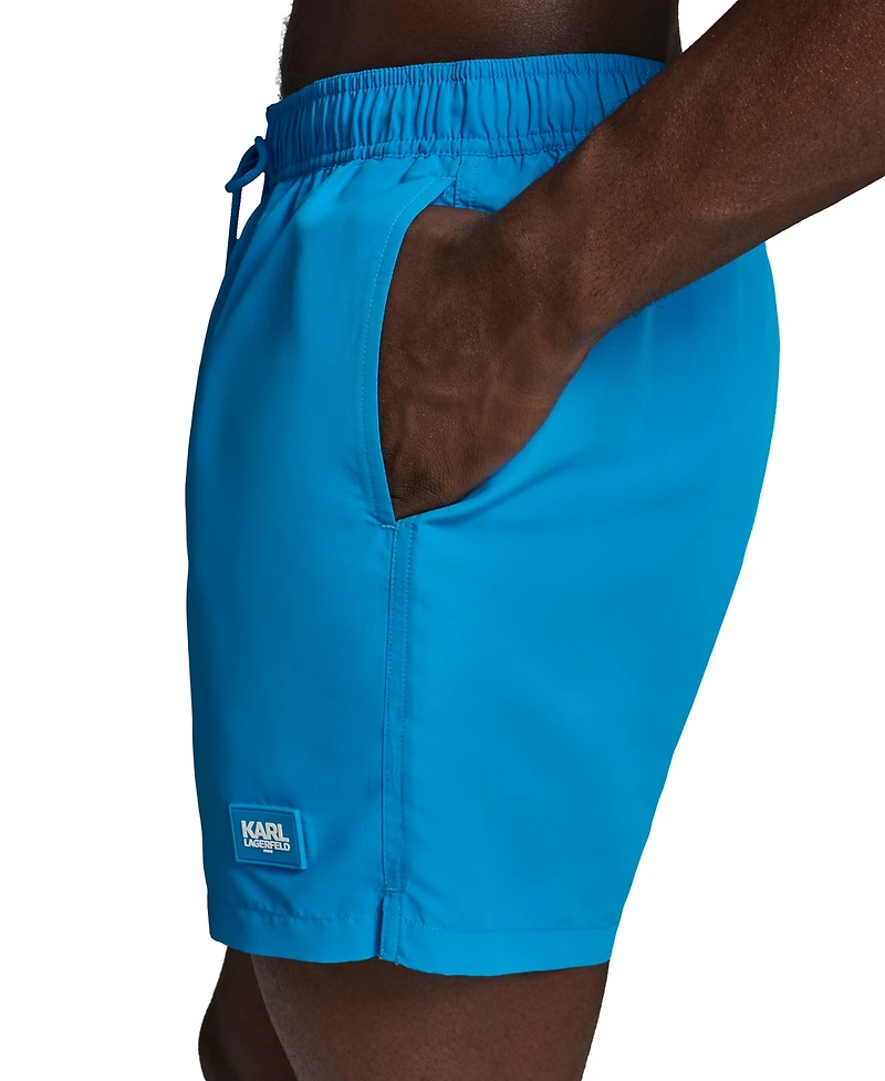 Karl Lagerfeld Paris Men's Logo Patch Volley Shorts