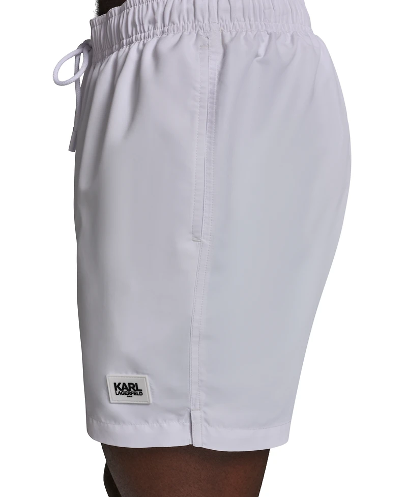 Karl Lagerfeld Paris Men's Logo Patch Volley Shorts