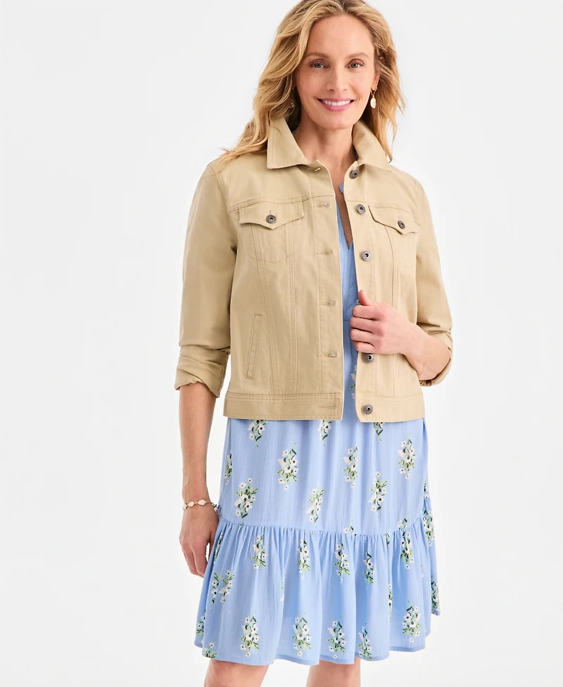 Style & Co Women's Printed Quilted 3/4-Sleeve Dress, Macy's Exclusive