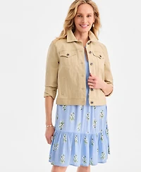 Style & Co Women's Printed Quilted 3/4-Sleeve Dress, Macy's Exclusive