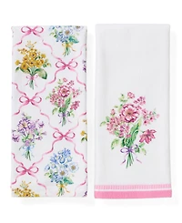 Lenox Elegant Bouquet Ribbon 2-Pack Kitchen Towels, 18" x 28"