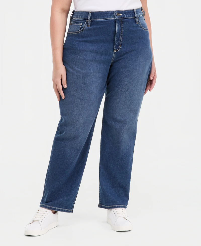 Style & Co Plus High-Rise Straight-Leg Jeans, Exclusively at Macy's