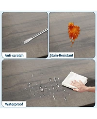 Gaomon Brand 55" Modern Farmhouse Tv Stand, 2 Drawers Adjustable Shelves U-Shaped Metal Legs Entertainment Center