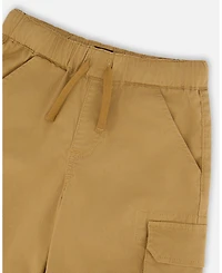Deux par Deux Big Boys Stretch Twill Bermuda with Cargo Pockets Beige