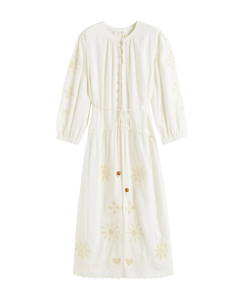 Chinti & Parker Women's Sienna Linen-Blend Broderie Dress