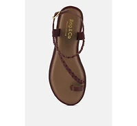 Stallone Womens Braided Flat Sandals