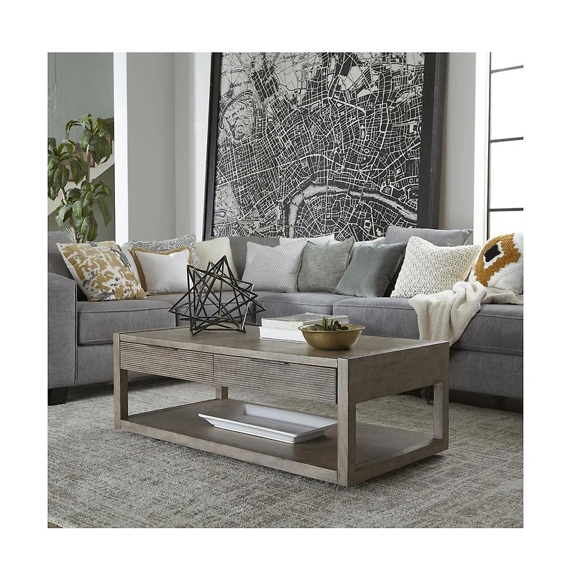 Liberty Furniture Industies, Inc Cocktail Table Contemporary, Grey in Dusty Taupe Finish