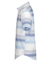 Calvin Klein Boys' 8-20 Elemental Stripe Woven Button Front Shirt