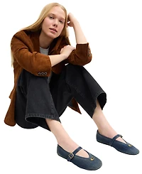 Coach Women's Sculpted C Crinkle Patent Leather Soft Mary Jane Flats