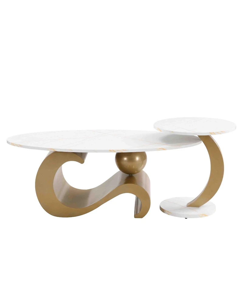 Boyel Living 2-Piece Modern Wood Nesting Coffee Table Set