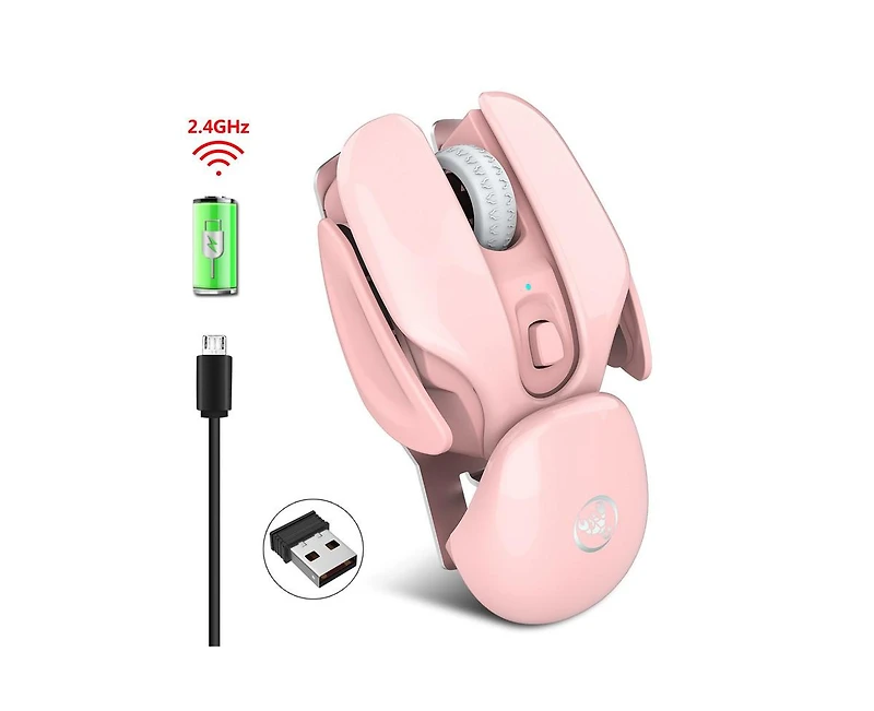 Risokeys 2.4G Wireless Rechargeable Mouse, 3-Speed Dpi 800-1600, Silent Click, Fun Futuristic Design, Ergonomic for Pc, Laptop, Mac, Home & Office