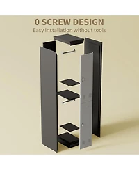 Gaomon 71" Heavy Duty Lockable Metal Locker Cabinet with Hanging Rod & 2 Shelves