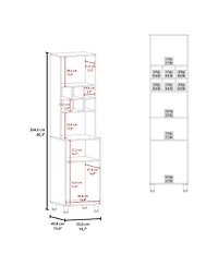 Fm Furniture Rock Kitchen Pantry with Pneumatic Door, Open Storage, and Bottom Cabinet