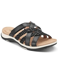 Rockport Women's Sedona Strappy Slip-On Flat Sandals