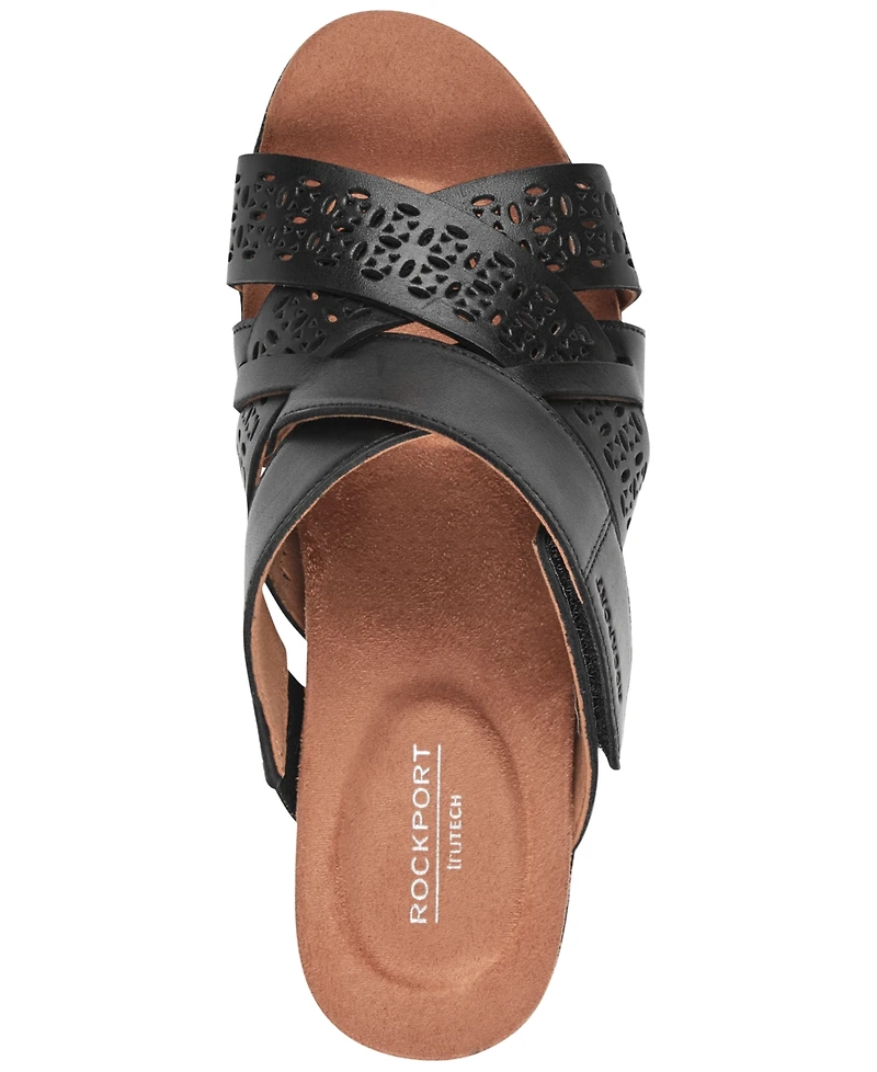 Rockport Women's Britta Slip-On Casual Wedge Sandals
