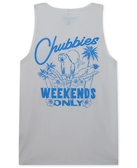 Chubbies Men's The Weekends Only Scoop Neck Graphic Tank Top