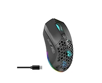 Risokeys Dual-Mode Wireless Gaming Mouse, 2.4G + Bluetooth 5.1, 6 Adjustable Dpi 800-4800, Rgb Backlit