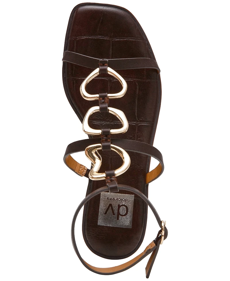 Dv Dolce Vita Women's Macin Embellished Gladiator Flat Sandals