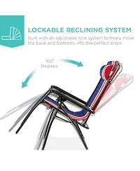 Best Choice Products 30” Extra Wide Folding Zero Gravity Patio Lounge Chair w/Adjustable Canopy Shade