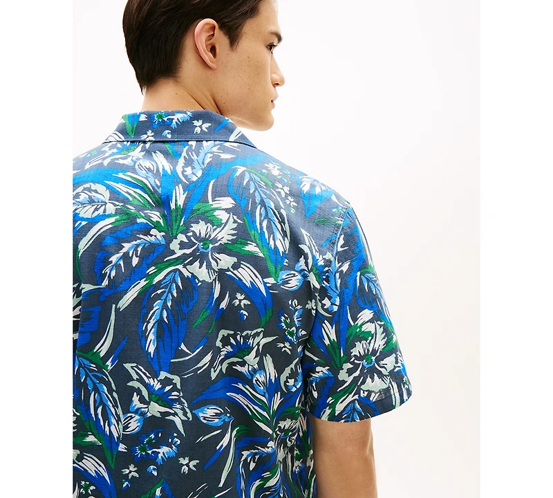 Tommy Hilfiger Men's Short Sleeve Floral Print Woven Shirt
